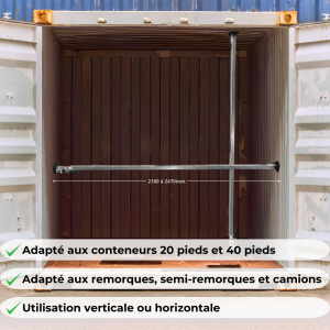 Cargo barre ajustable 2100 à 2470 mm 