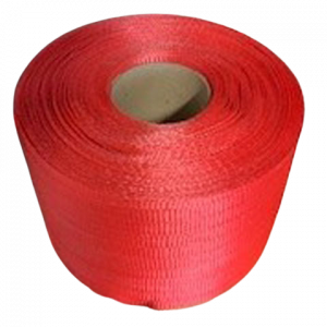 Feuillard textile fil à fil en polyester rouge 13mm x 400ml