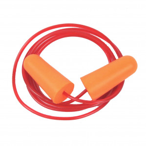 Bouchons d'oreille PU orange+cordon- Boite de 200 pcs