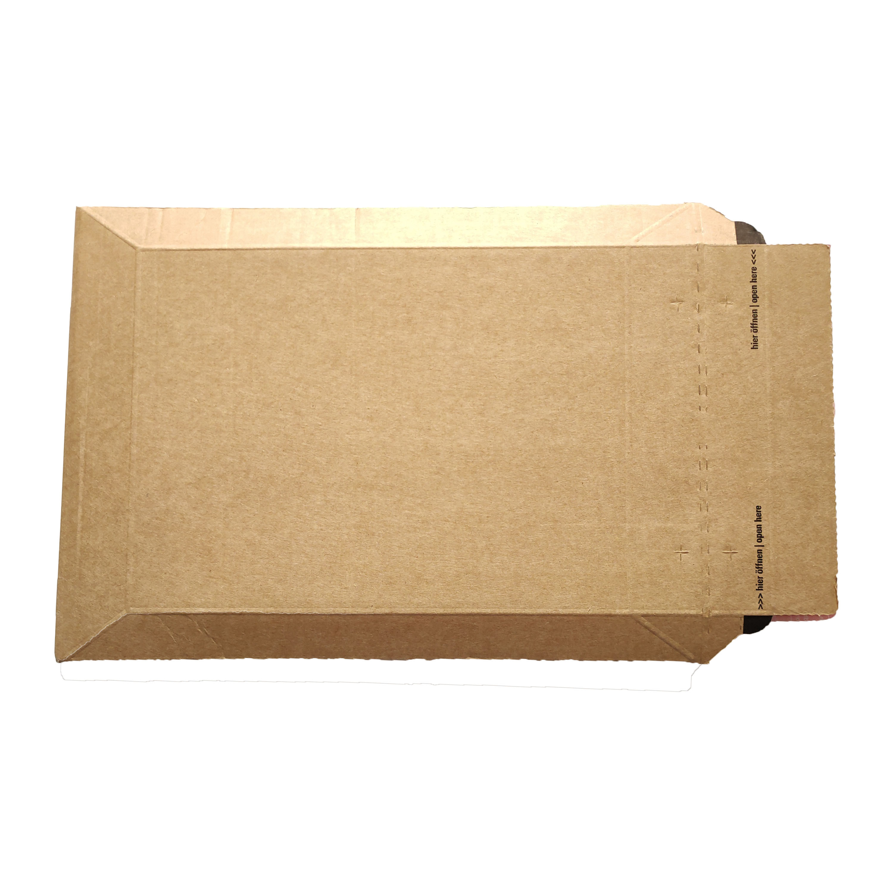 Enveloppe carton blanc compact et fermeture adhésive